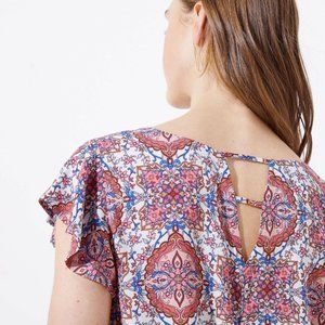 LOFT XXL Double Bar Back Flutter Sleeve Top